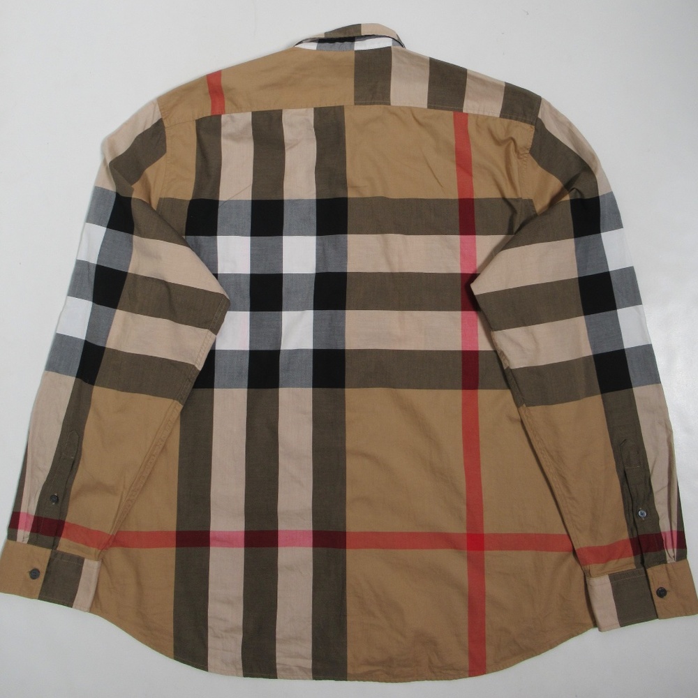 Burberry Men's Check Cotton Button Down Shirt Archive Beige Size XXL - Picture 8 of 12